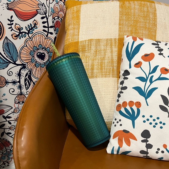 NWT Starbucks jewel-green lemon lime grid tumbler, Venti - Picture 2 of 2